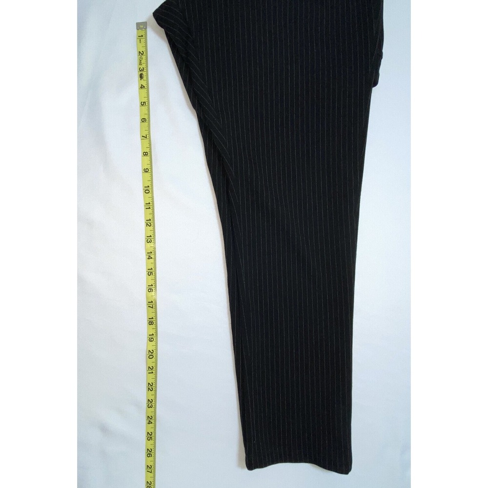 Calvin Klein Women's Black Pin Stripped Pull On Slim Pants Size XL - Picture 5 of 8